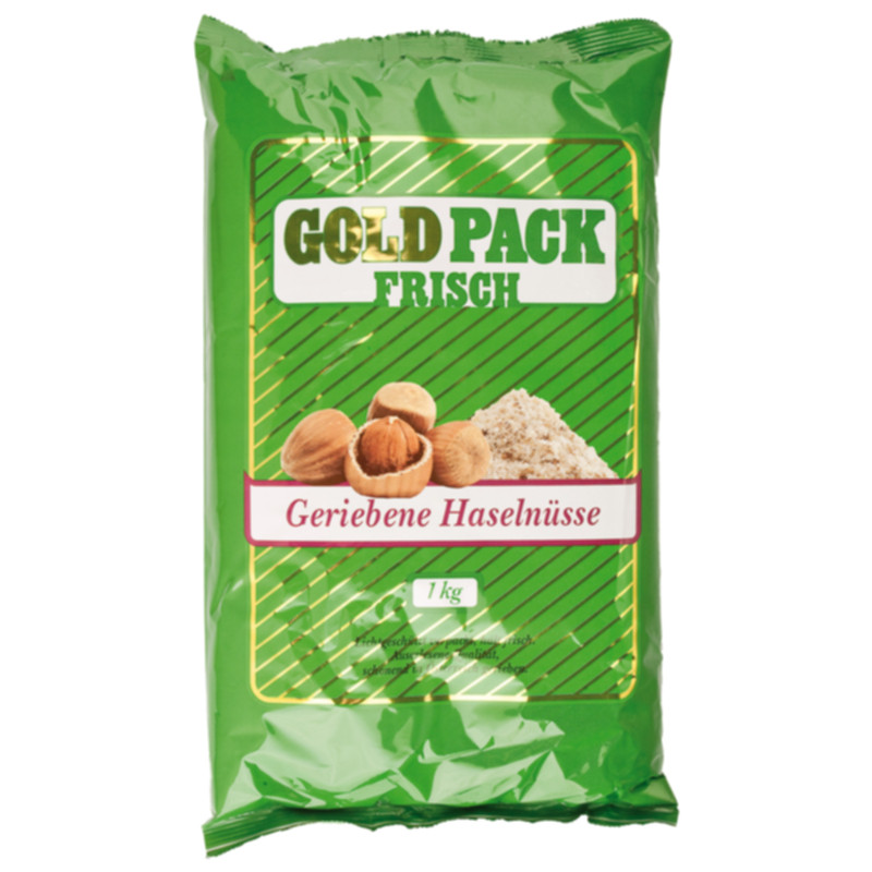 Goldpack Haselnüsse gerieben 1 kg feine Nussraspeln für Backen und Desserts